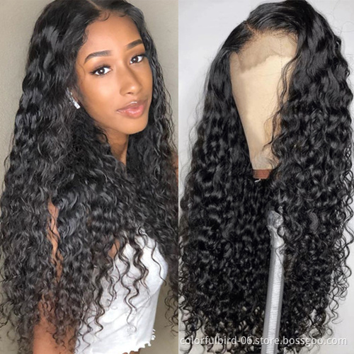 5x5 Closure water wave Human Hair Wigs 150% 180%Density hair Wig HD Transparent Lace Frontal Wig water